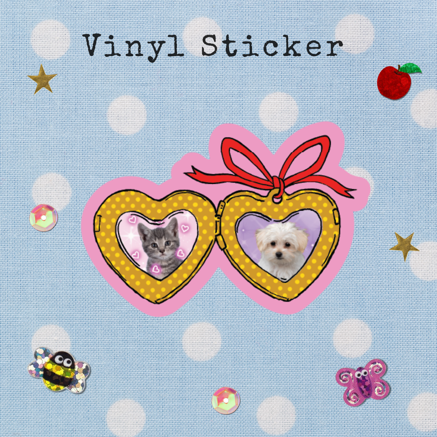 Hear locket Vinyl Sticker
