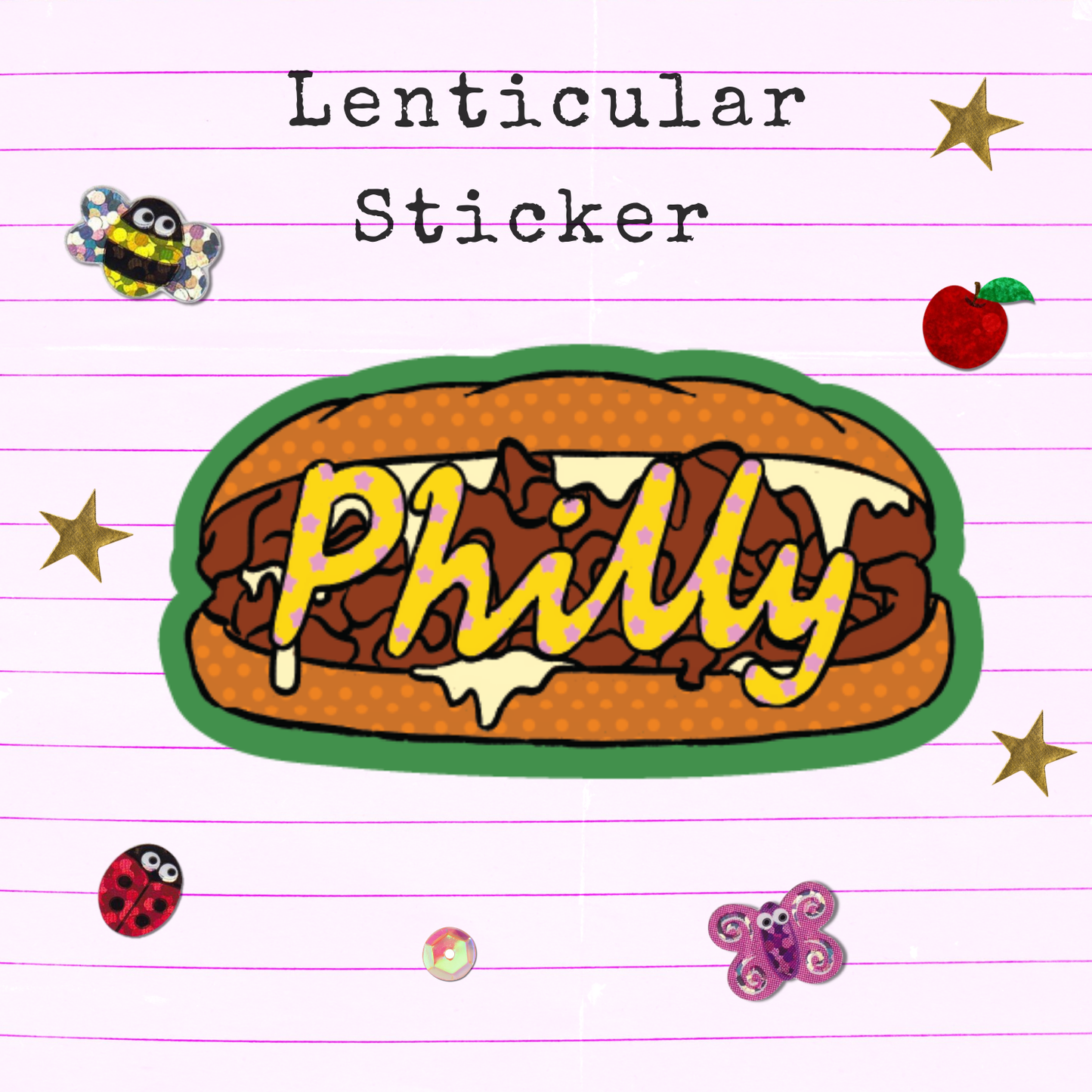 Philly Cheesesteak Lenticular Sticker