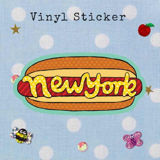 NY Hotdog Vinyl Sticker
