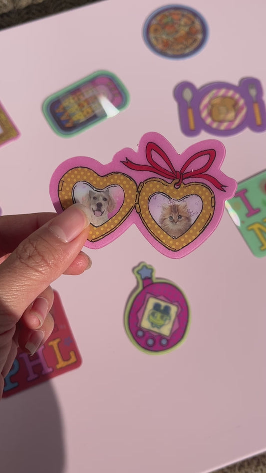 Heart locket Lenticular Sticker